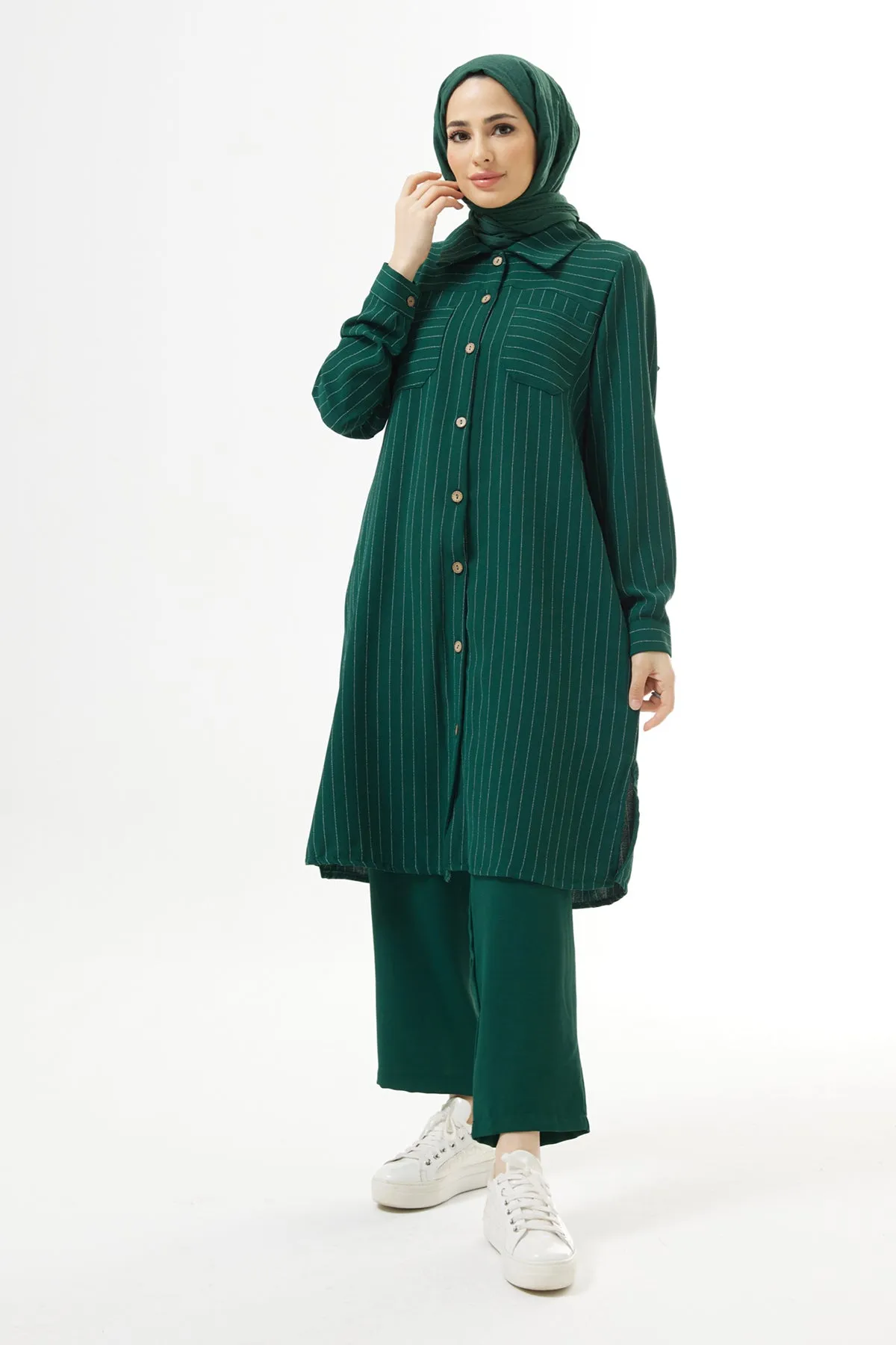 ZRF Women Striped Tunic Pants Set - Emerald - Coquitlam