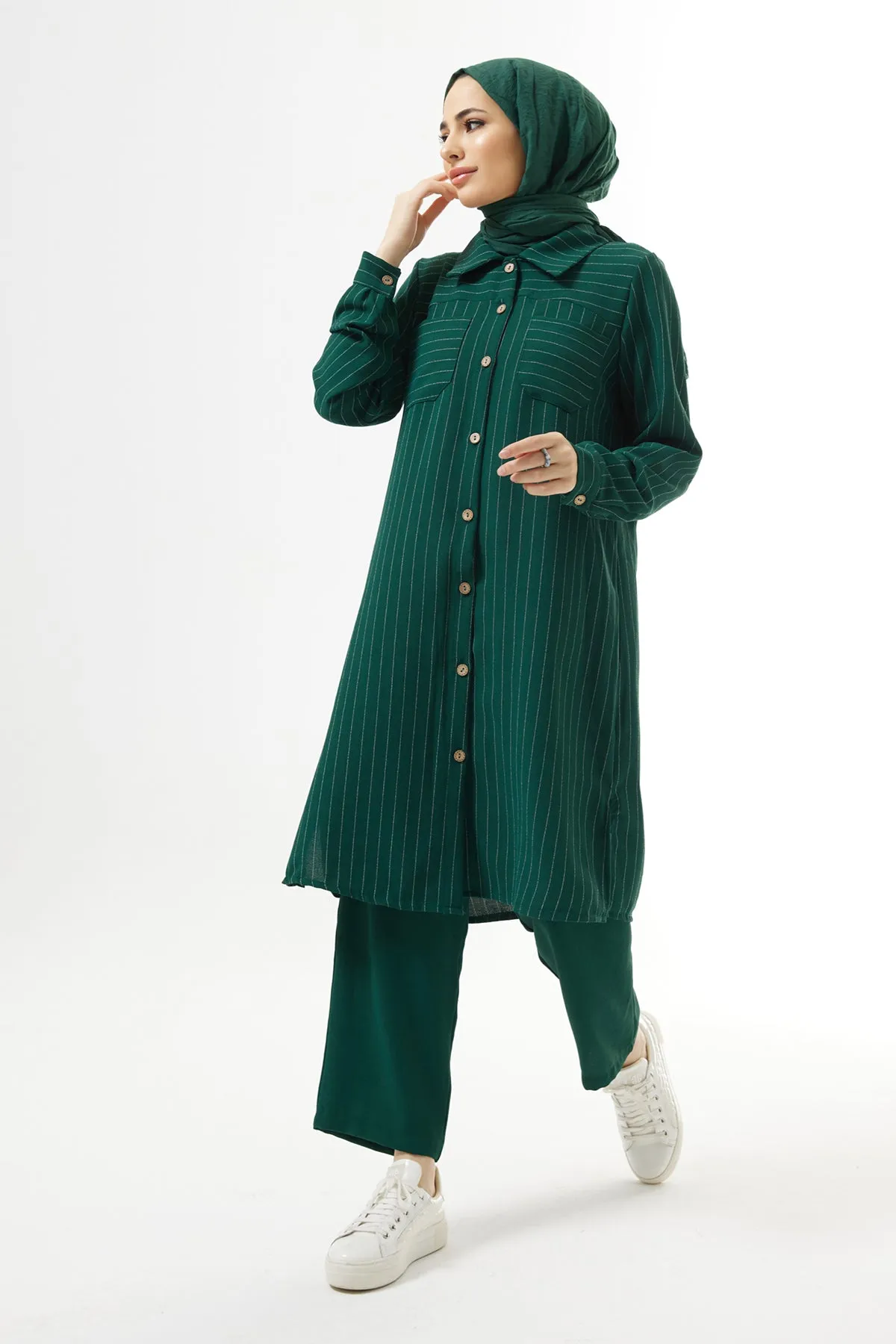 ZRF Women Striped Tunic Pants Set - Emerald - Coquitlam