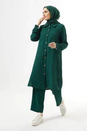 ZRF Women Striped Tunic Pants Set - Emerald - Coquitlam