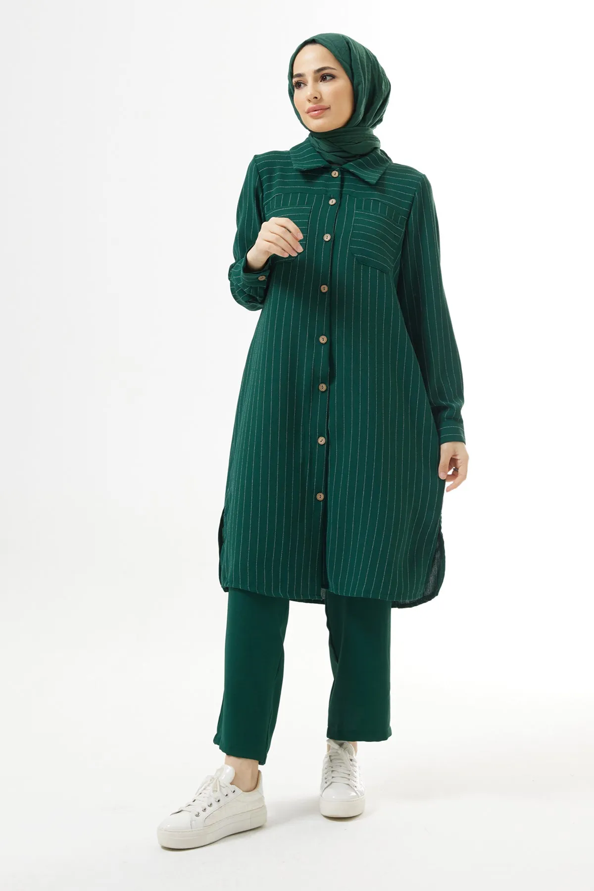 ZRF Women Striped Tunic Pants Set - Emerald - Coquitlam